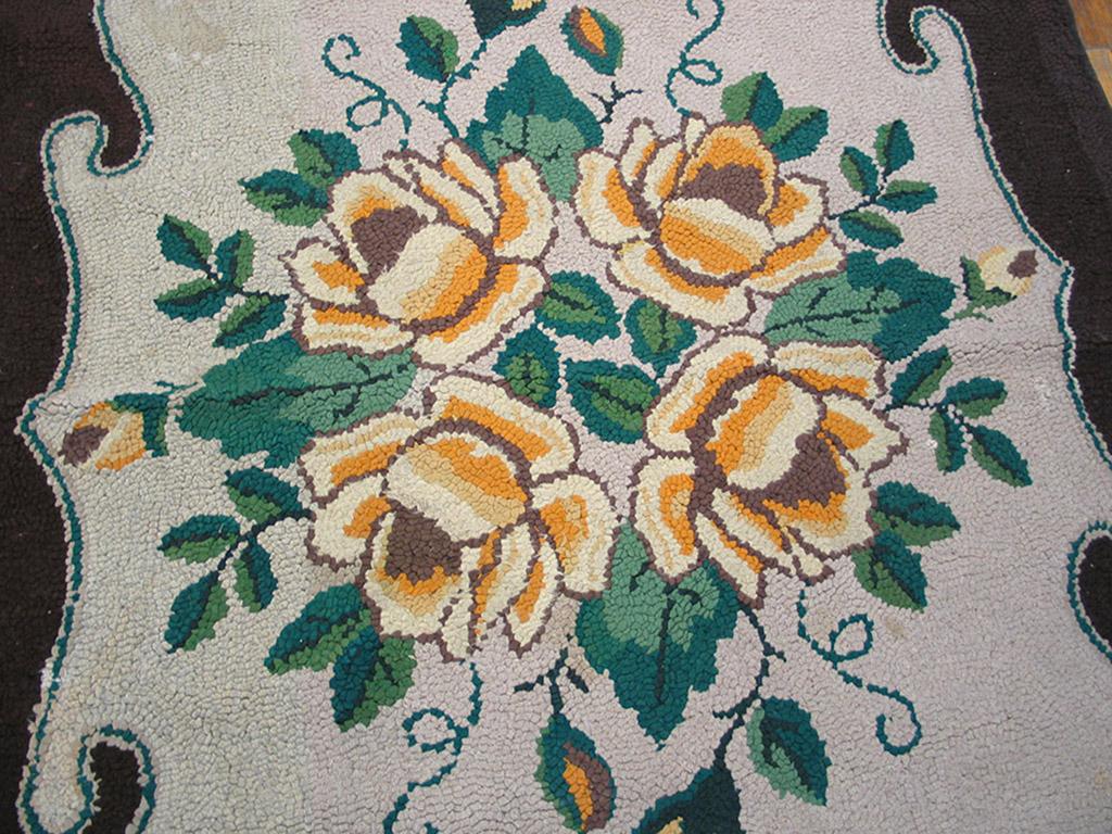 Mid-20th Century Antique American Hooked Rug 4' 5