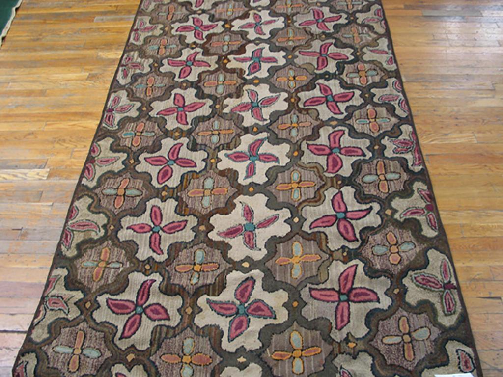 Late 19th Century American Hooked Rug ( 4' 5