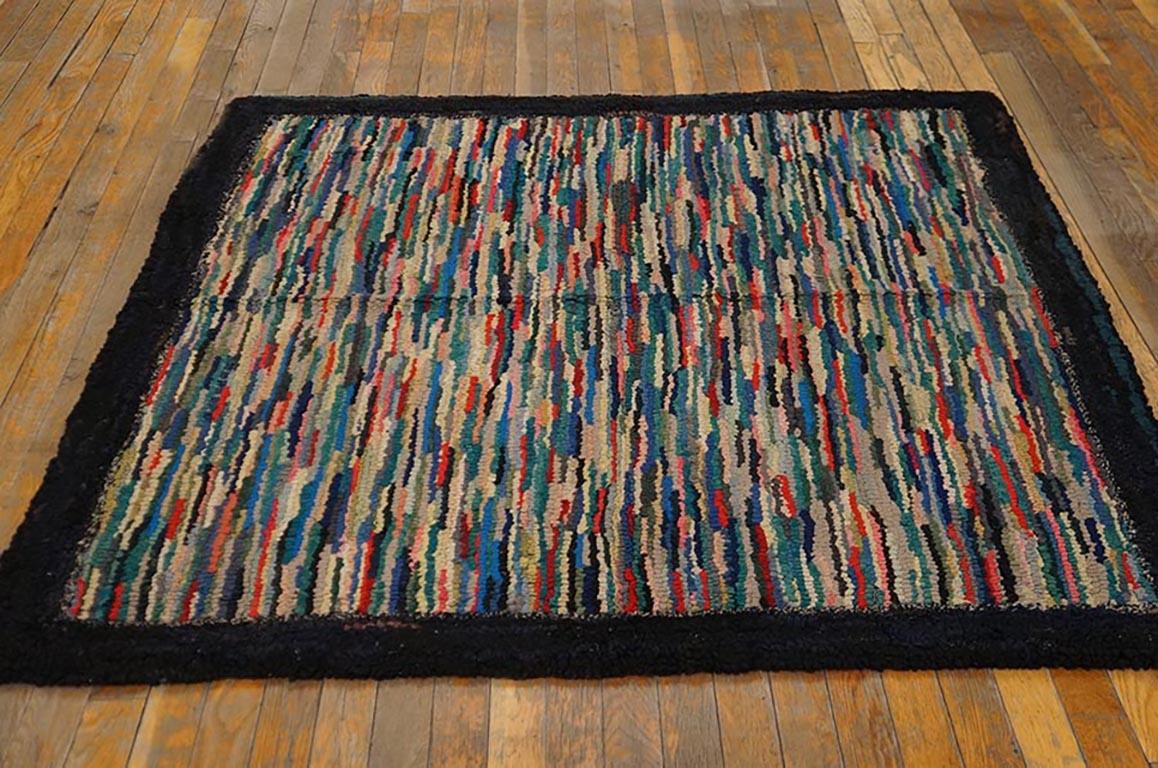Antique American Hooked Rug, Size: 4'5
