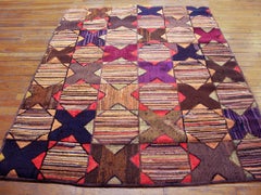 Tapis américain ancien à boucles des années 1880, 4'6" x 6'