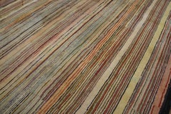 Wonderful Multicolor Background with Black Border Antique American Hooked Rug