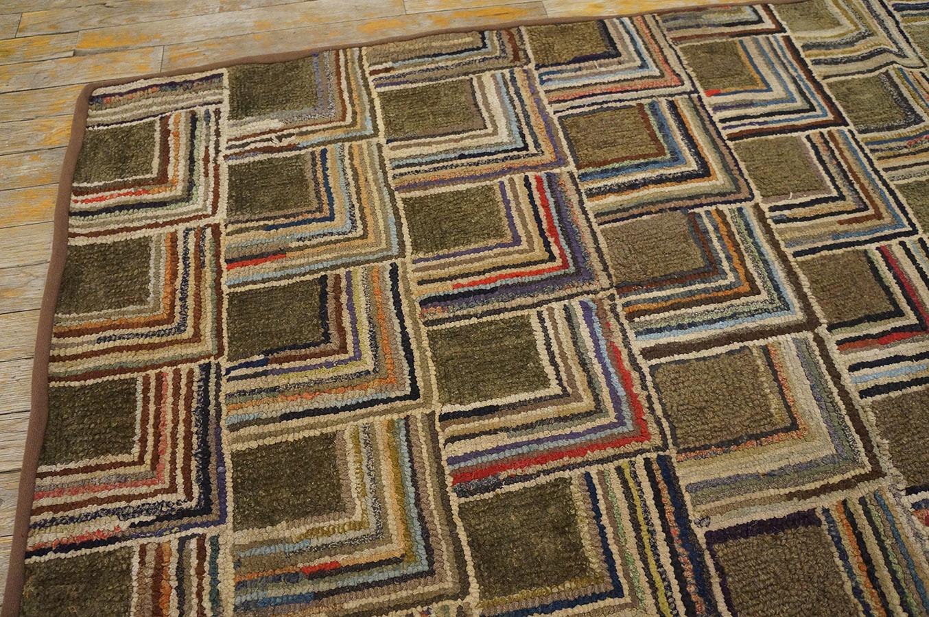 Early 20th Century American Hooked Rug ( 4'8