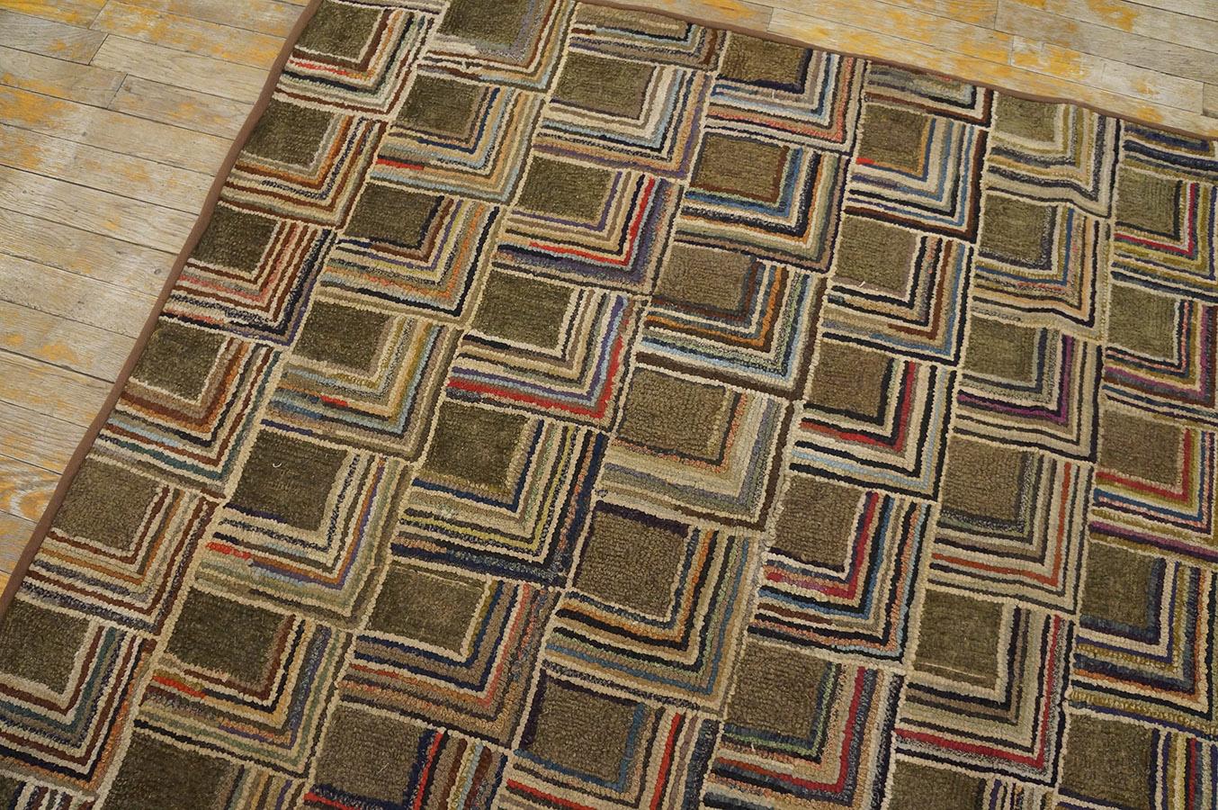 Early 20th Century American Hooked Rug ( 4'8