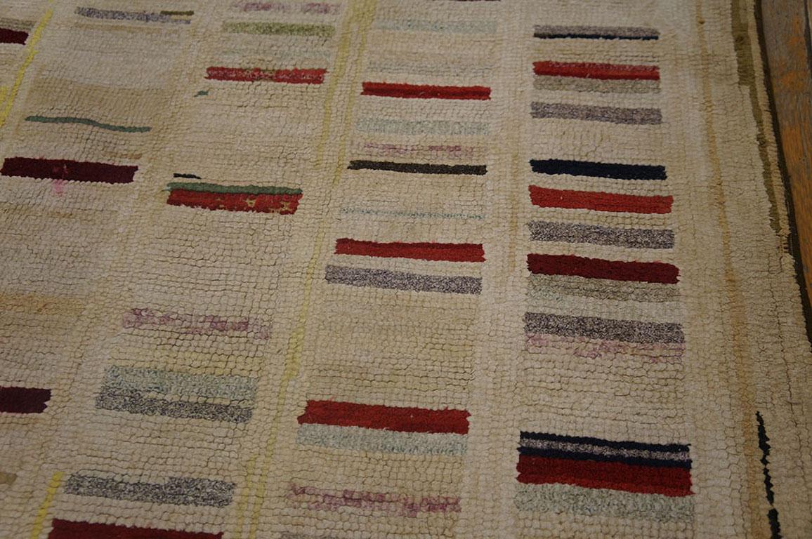 Hand-Woven 1920s American Hooked Rug ( 4'8