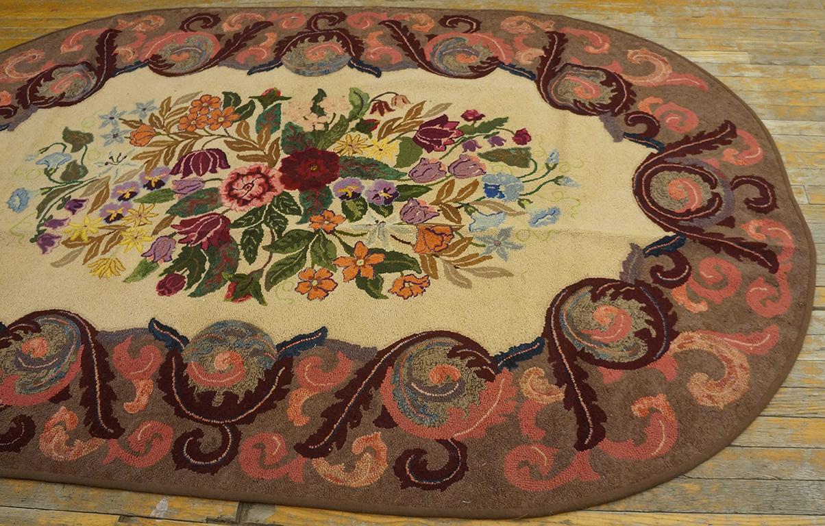 1930er Jahre Amerikanischer Hakenteppich (4''9