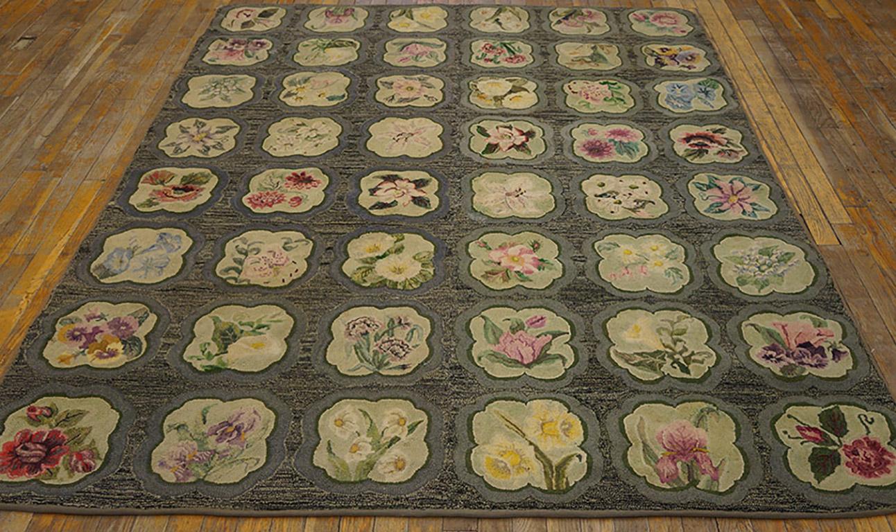 Antique American Hooked rug, size: 5' 10'' x 7' 6''.