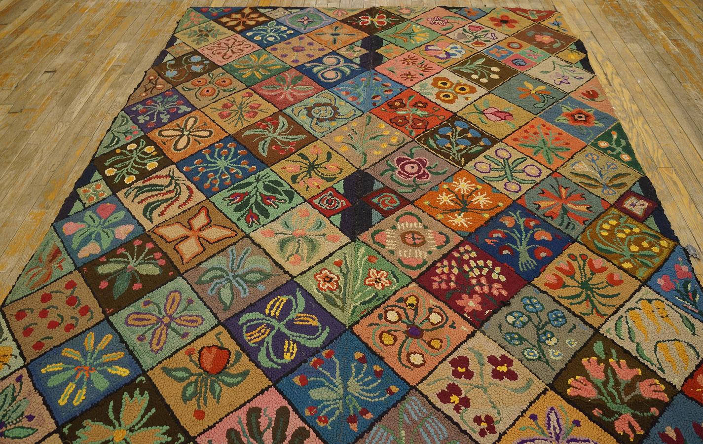 Late 19th Century 1930s American Hooked Rug ( 6' x 8'9