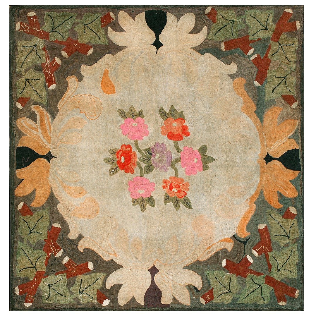 Early 20th Century American Hooked Rug ( 5'6" x 5'8" - 168 x 173 )