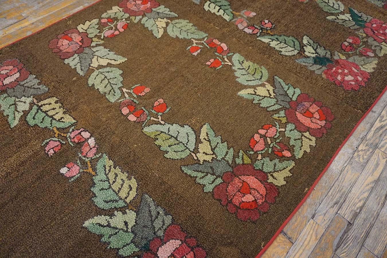 Early 20th Century American Hooked Rug ( 5' x 16' - 152 x 488 ) For Sale 1