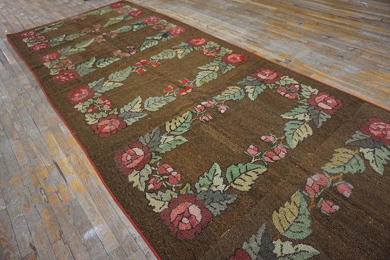 Early 20th Century American Hooked Rug ( 5' x 16' - 152 x 488 ) For Sale 3