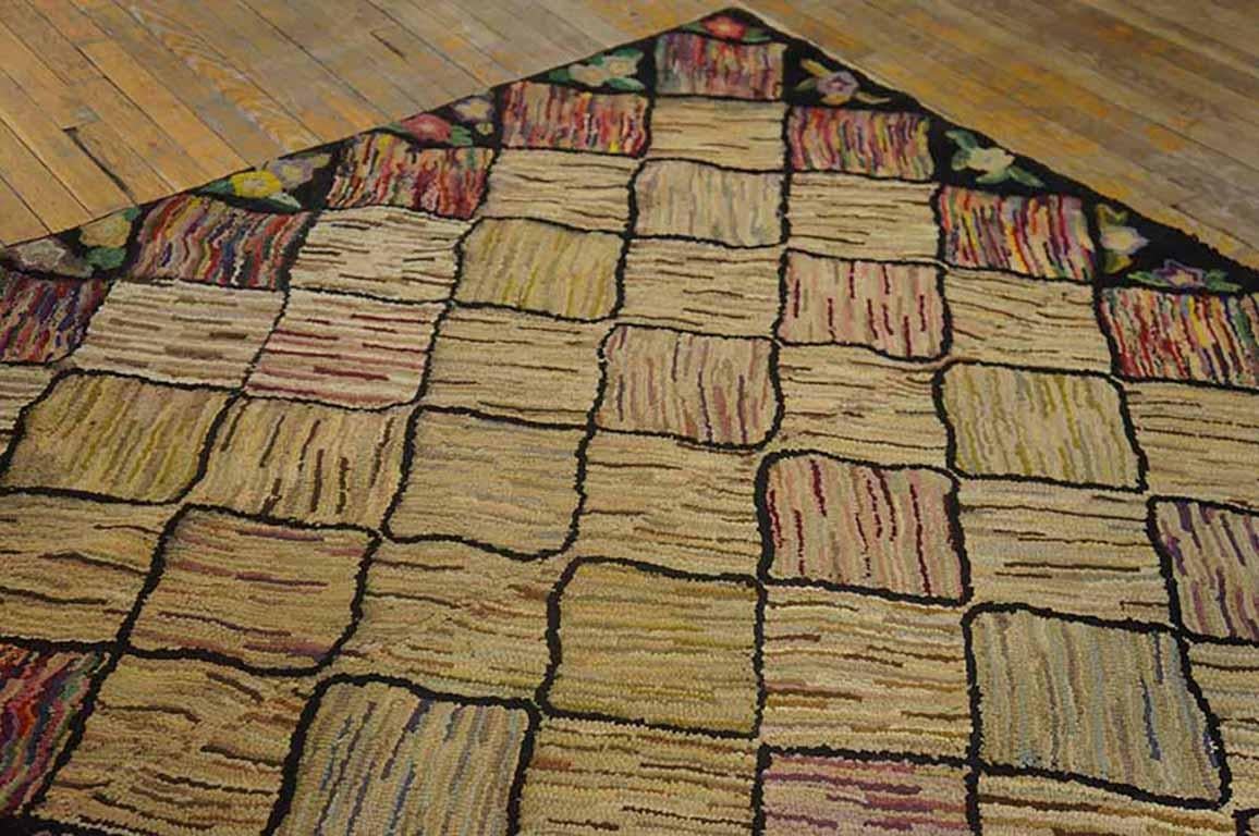 Tapis crocheté américain du début du 20ème siècle ( 5'10 