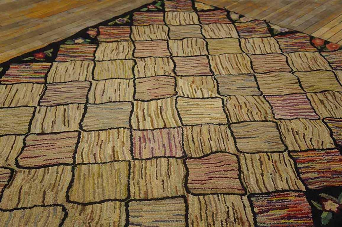 Wool Antique American Hooked Rug For Sale