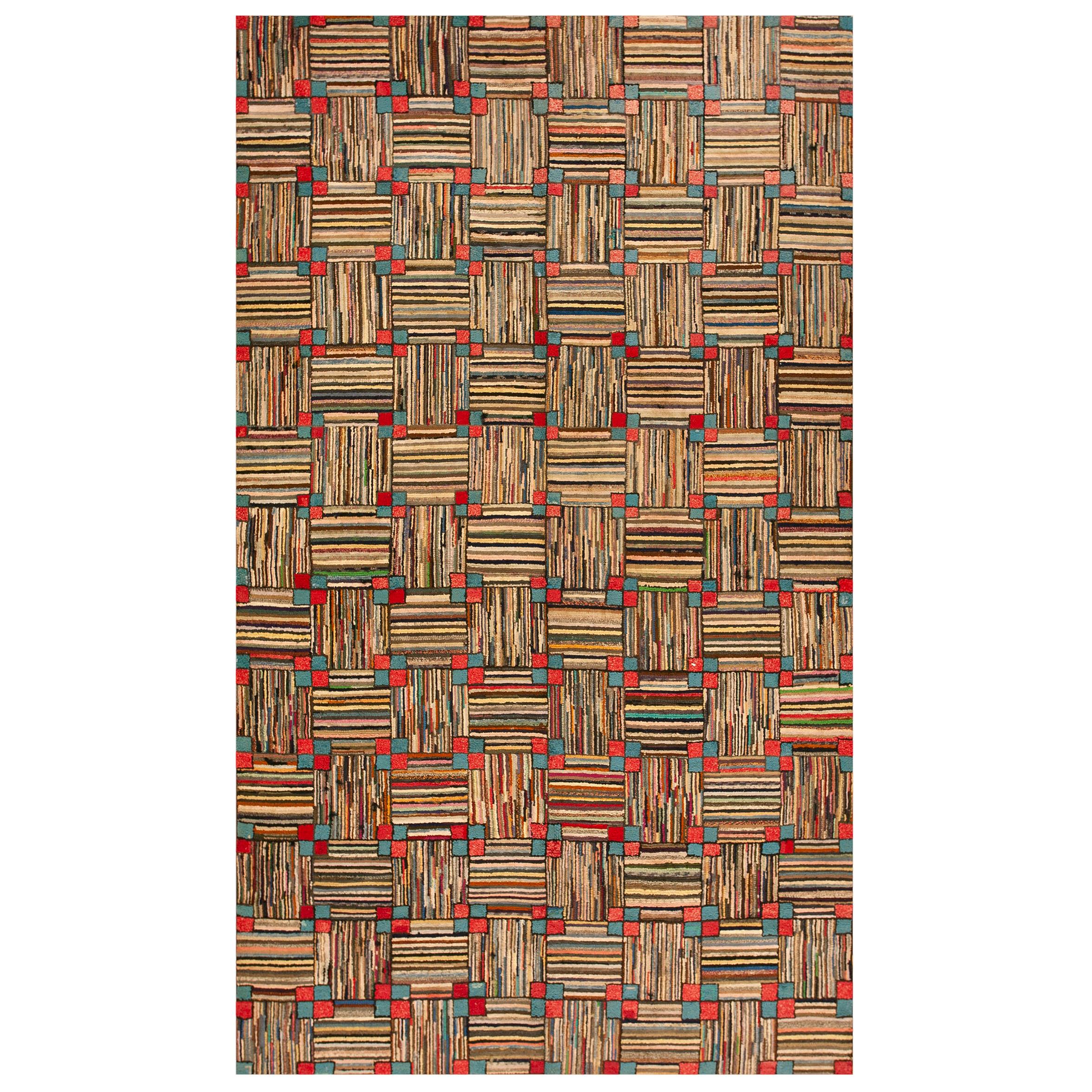 Early 20th Century American Hooked Rug ( 5'10" x 9'8" - 178 x 295 ) For Sale