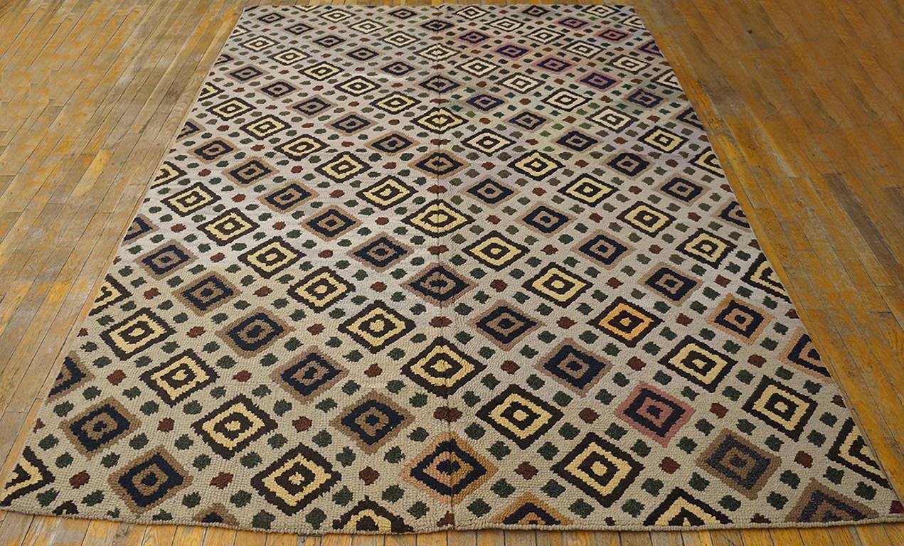 Antique American Hooked rug, size: 5'11
