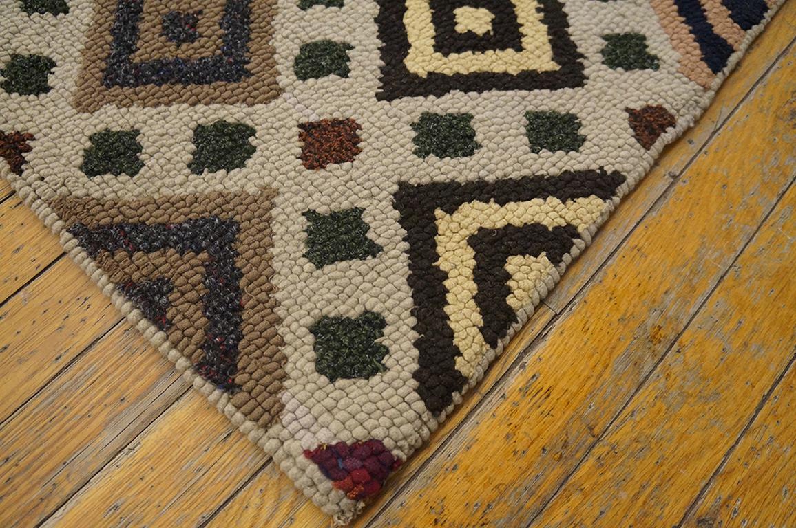 Hand-Woven Antique American Hooked Rug 5' 11