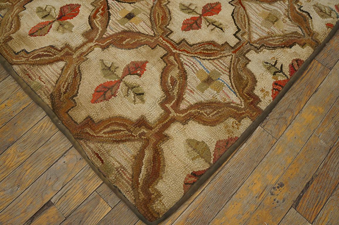 Hand-Woven Antique American Hooked Rug For Sale