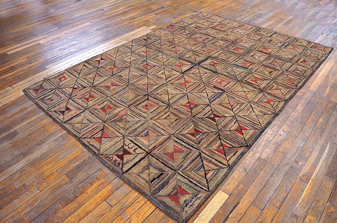 Early 20th Century American Hooked Rug ( 5'6