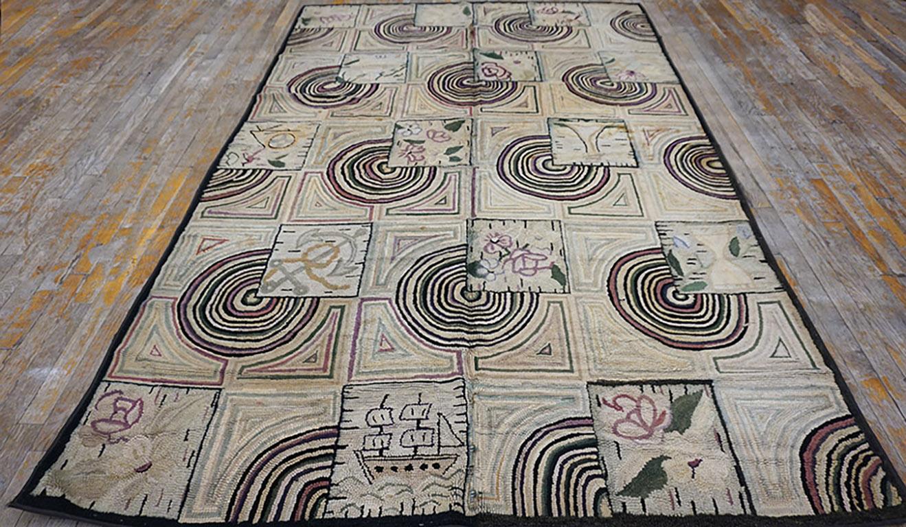 Antique American Hooked Rug, Size: 5'6
