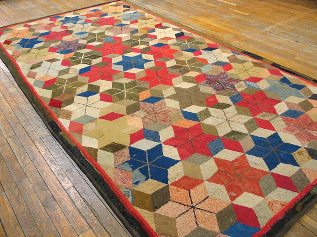 Antique American Hooked Rug 5' 8