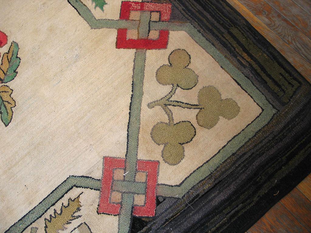 Antiker amerikanischer Kapuzenteppich, 2,13 m x 2,13 m, antik  im Zustand „Gut“ im Angebot in New York, NY