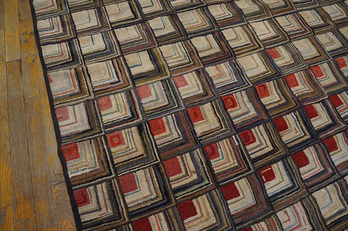 Folk Art Late 19th Century American Hooked Rug ( 5'9
