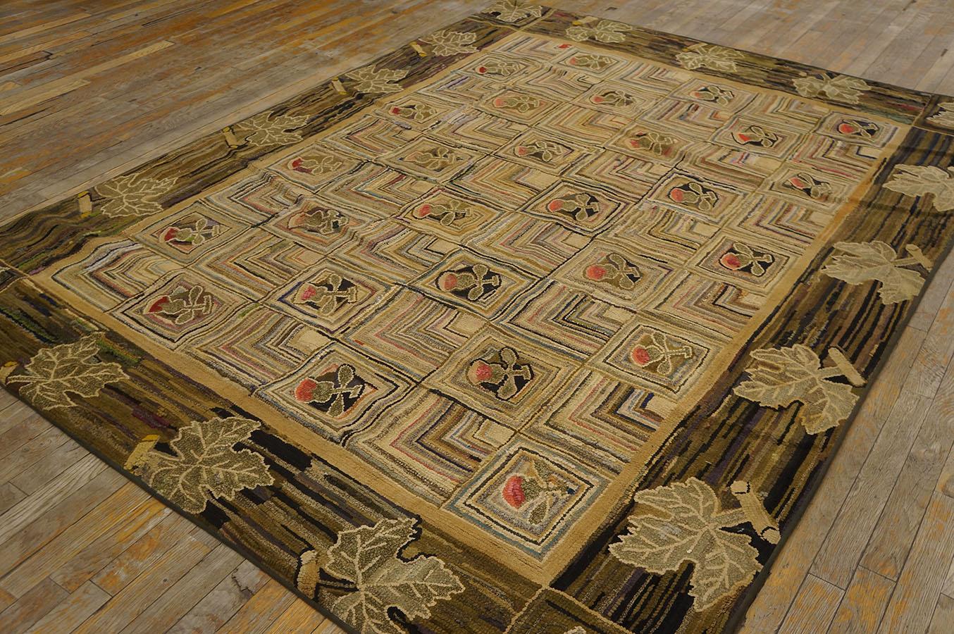 Late 19th Century  American Hooked Rug ( 6'2