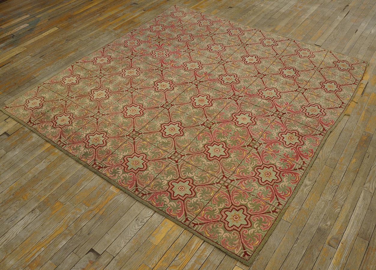 Antique American Hooked Rug  6' 4''x6' 4'' For Sale 5