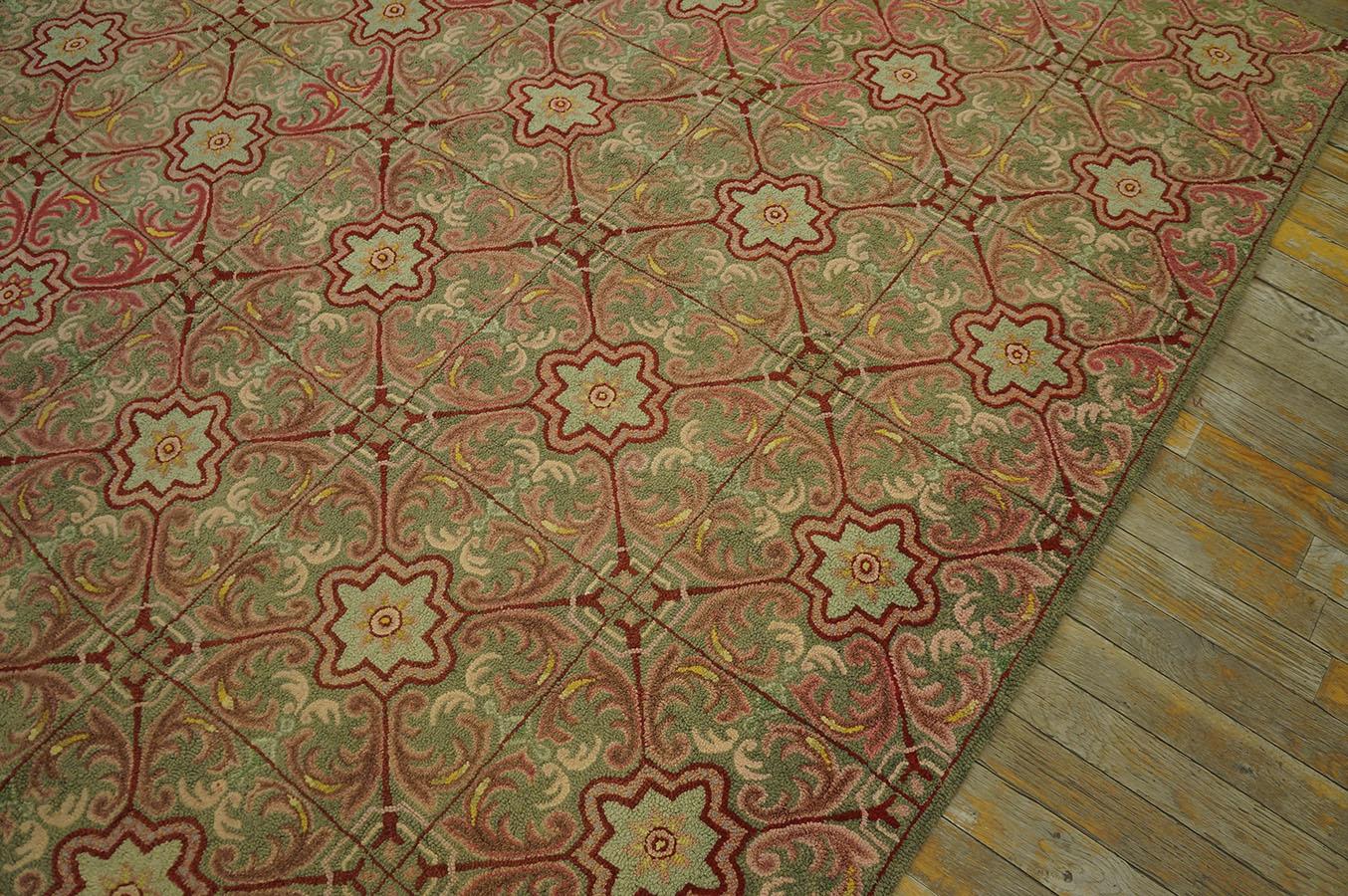 Antique American Hooked Rug  6' 4''x6' 4'' For Sale 7
