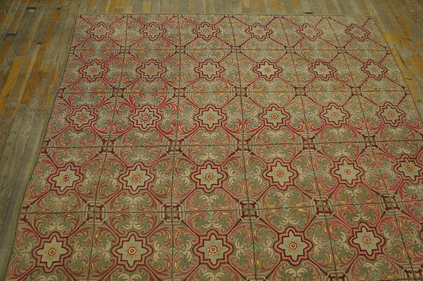 Antique American Hooked Rug  6' 4''x6' 4'' For Sale 8