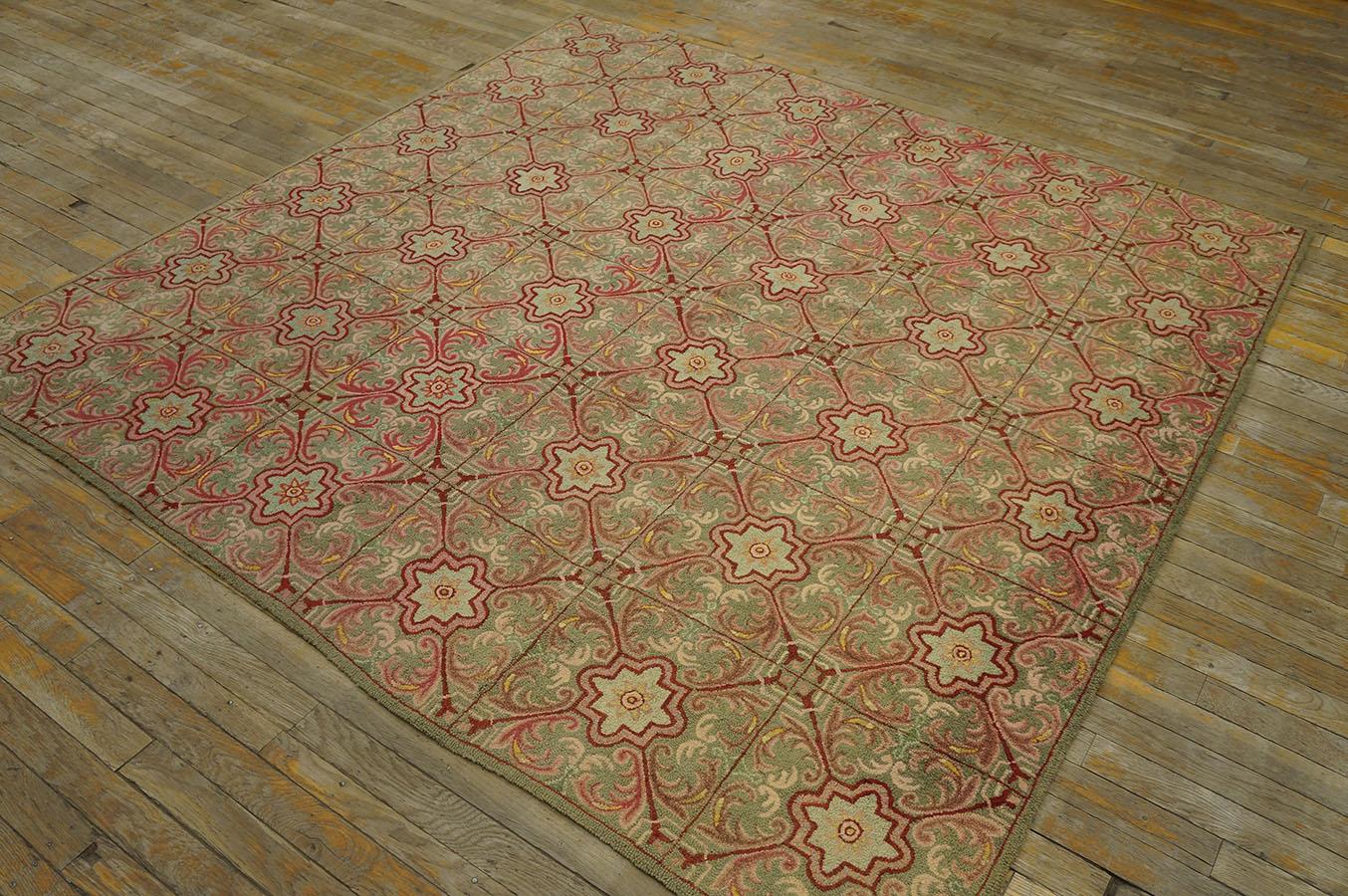 Antique American Hooked Rug  6' 4''x6' 4'' For Sale 2