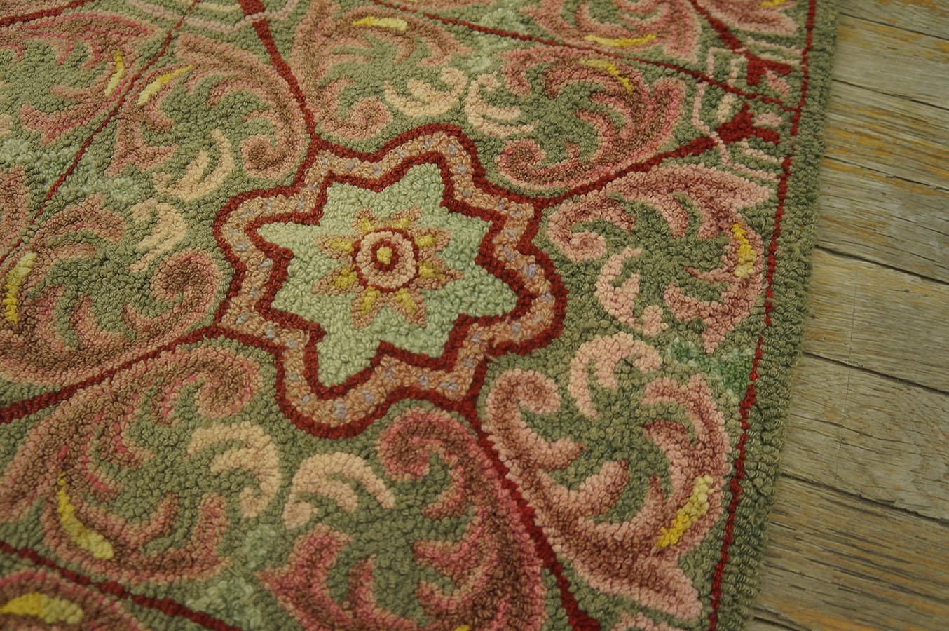 Antique American Hooked Rug  6' 4''x6' 4'' For Sale 3