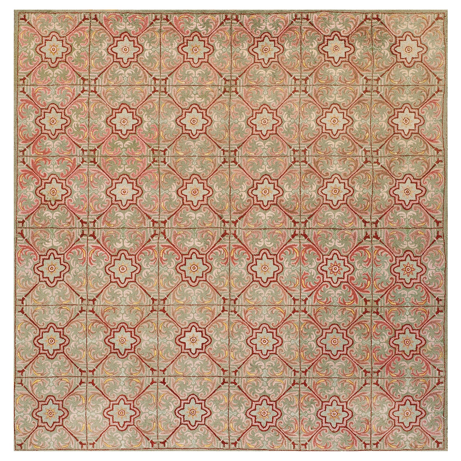 Tapis à capuche américain ancien  6' 4''x6' 4''