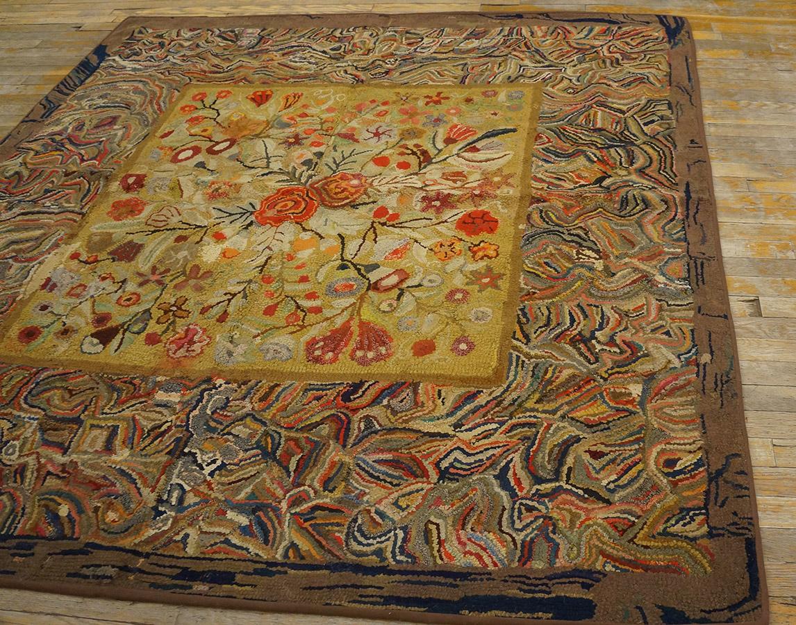 Antique American Hooked Rug For Sale 5