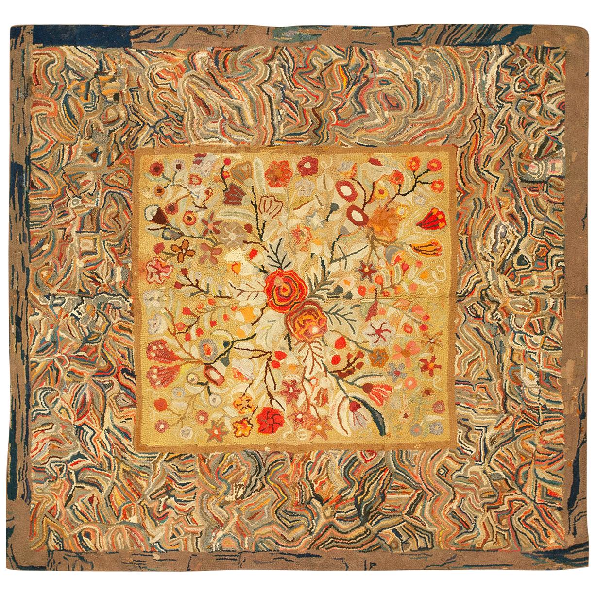Tapis à capuche américain ancien