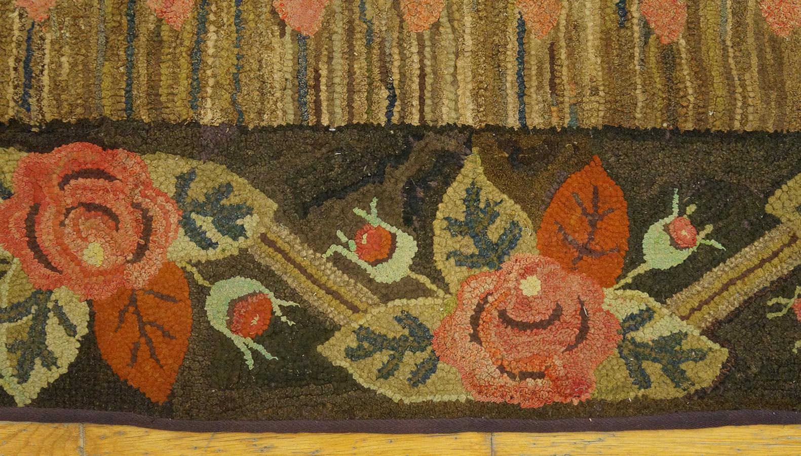 Antique American Hooked rug, size: 6'0