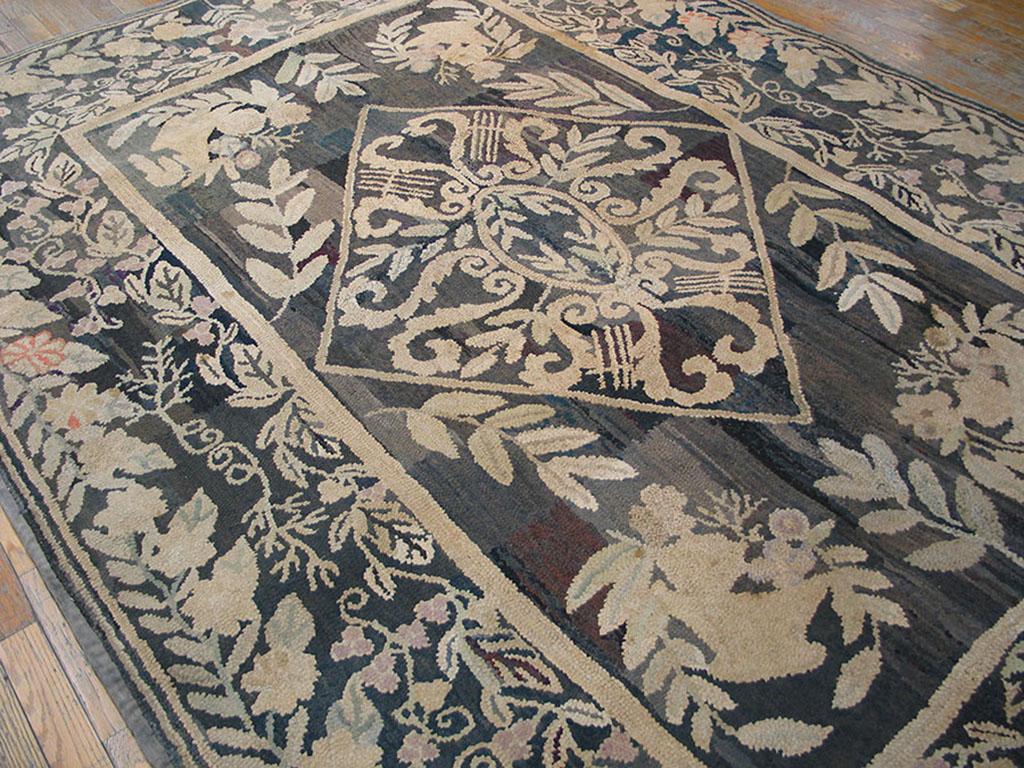 Hand-Woven Antique American Hooked Rug 6' 0