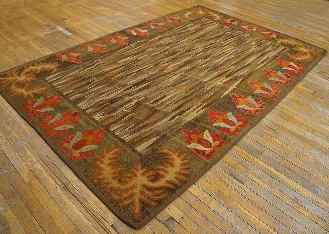 Antique American Hooked rug, size: 6'0