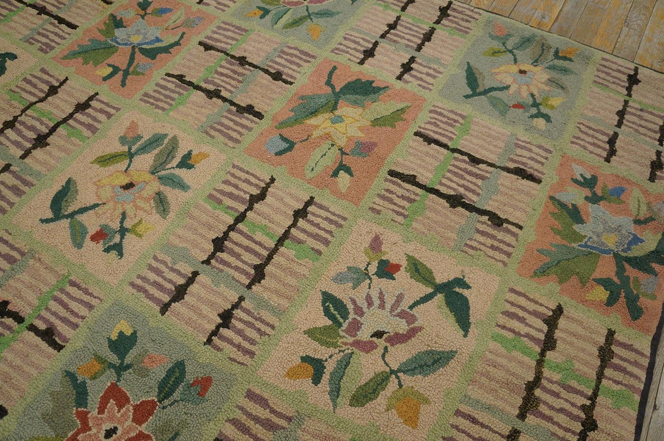 1920s American Hooked Rug in Art Deco Style ( 6'10