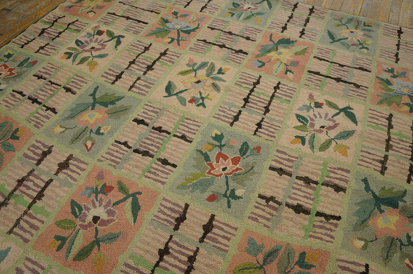 1920s American Hooked Rug in Art Deco Style ( 6'10