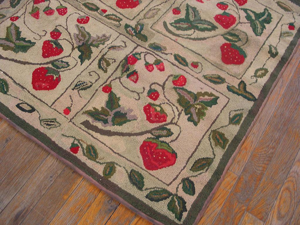 Early 20th Century American Hooked Rug ( 6'3