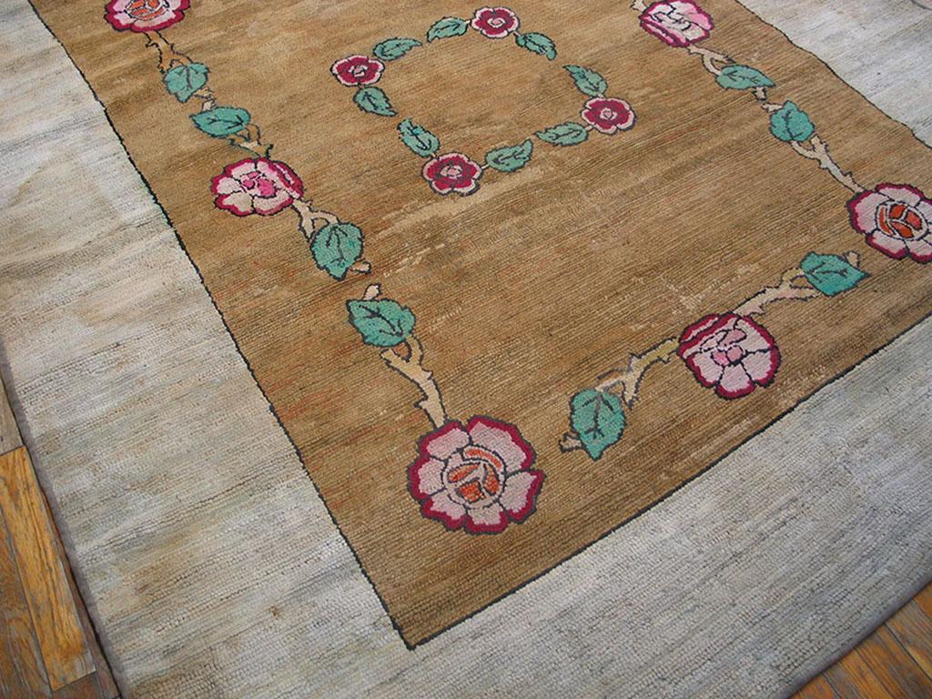 Alfombra antigua enganchada americana 6' 7