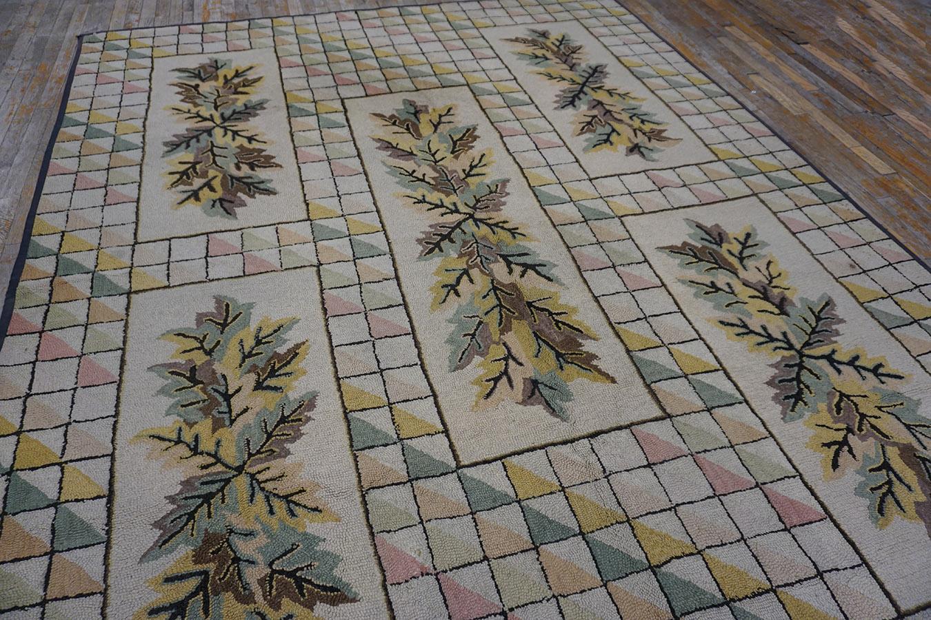 Americano Tappeto americano con ganci degli anni '30 ( 7'10'' x 10' - 240 x 305 ) in vendita
