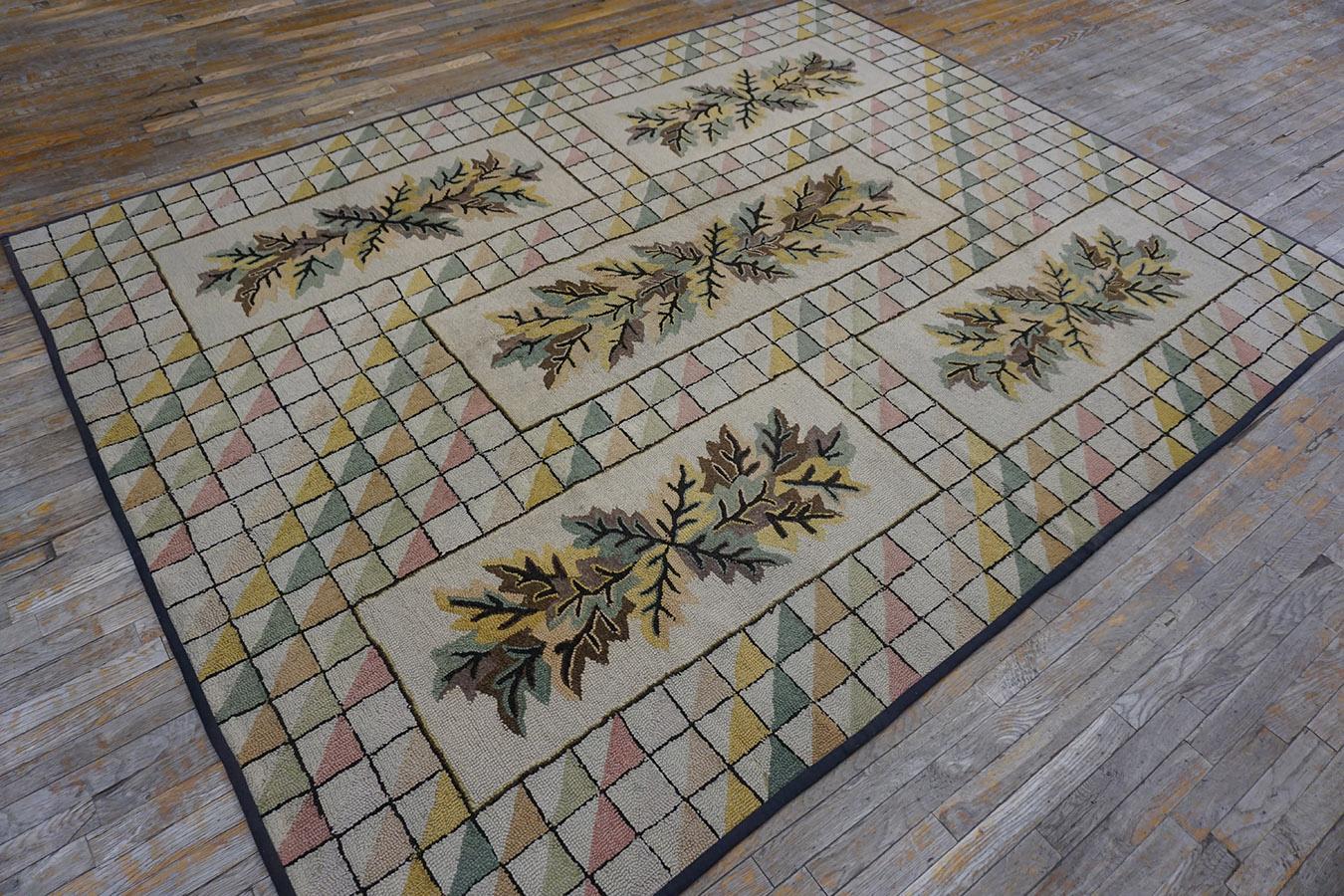 1930s American Hooked Rug ( 7'10'' x 10' - 240 x 305 ) For Sale 2