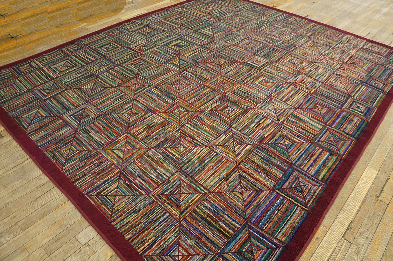 Mid 20th Century American Hooked Rug ( 7' 6'' x 9' 2''  - 228 x 279 cm ) For Sale 2