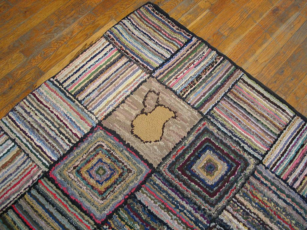 Early 20th Century American Hooked Rug ( 7' x 8' - 213 x 245 ) For Sale 1