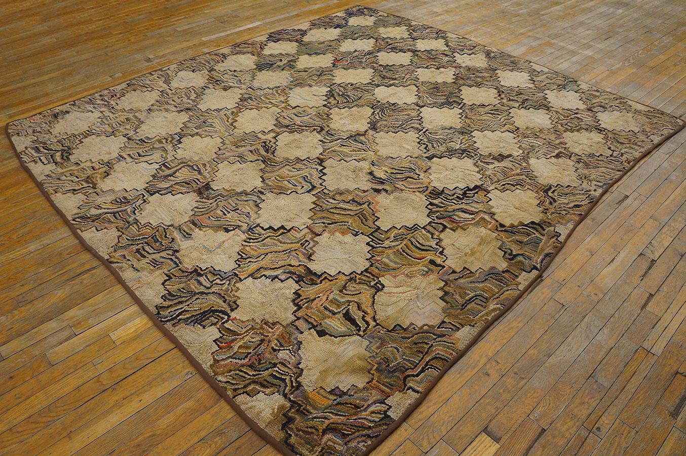 Antique American Hooked rug, size: 7'6