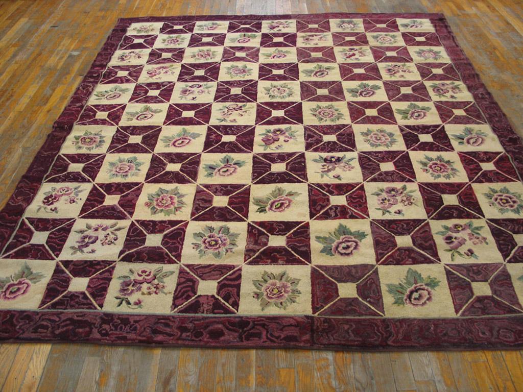 Antique American hooked rug, measures: 7'7