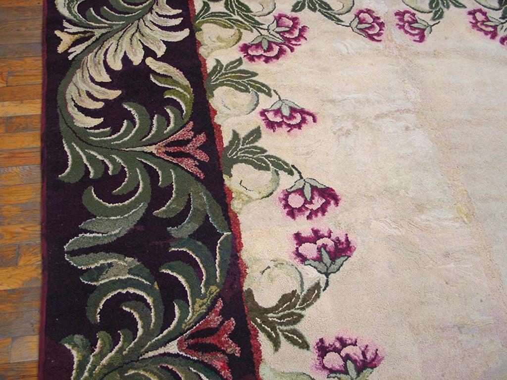 Early 20th Century Antique American Hooked Rug 7' 8