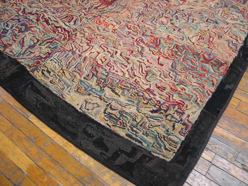 Hand-Woven 1930s American Hooked Rug ( 7'8