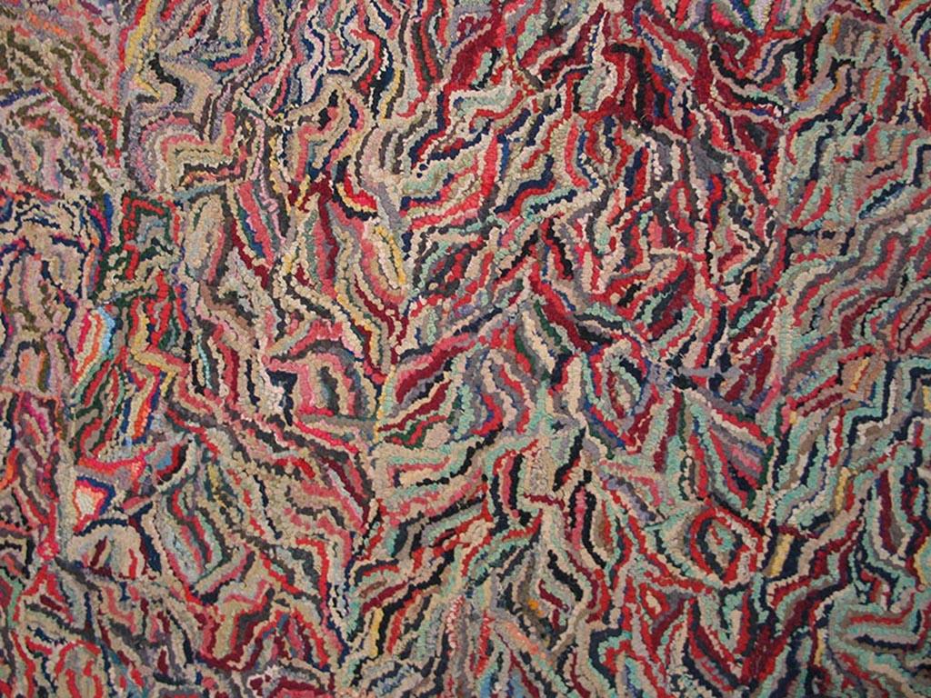 Mid-20th Century Antique American Hooked Rug For Sale